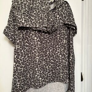 Leopard Print Short Sleeve and Shorts Lounge Set
